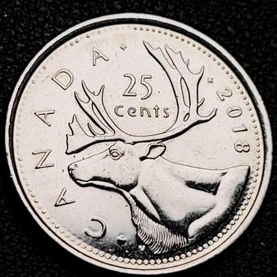 泉币菌-第209场-拍品多 请提前出价 - 高币值 加拿大2018年1/4加拿大元 伊丽莎白二世 驯鹿 24mm 
