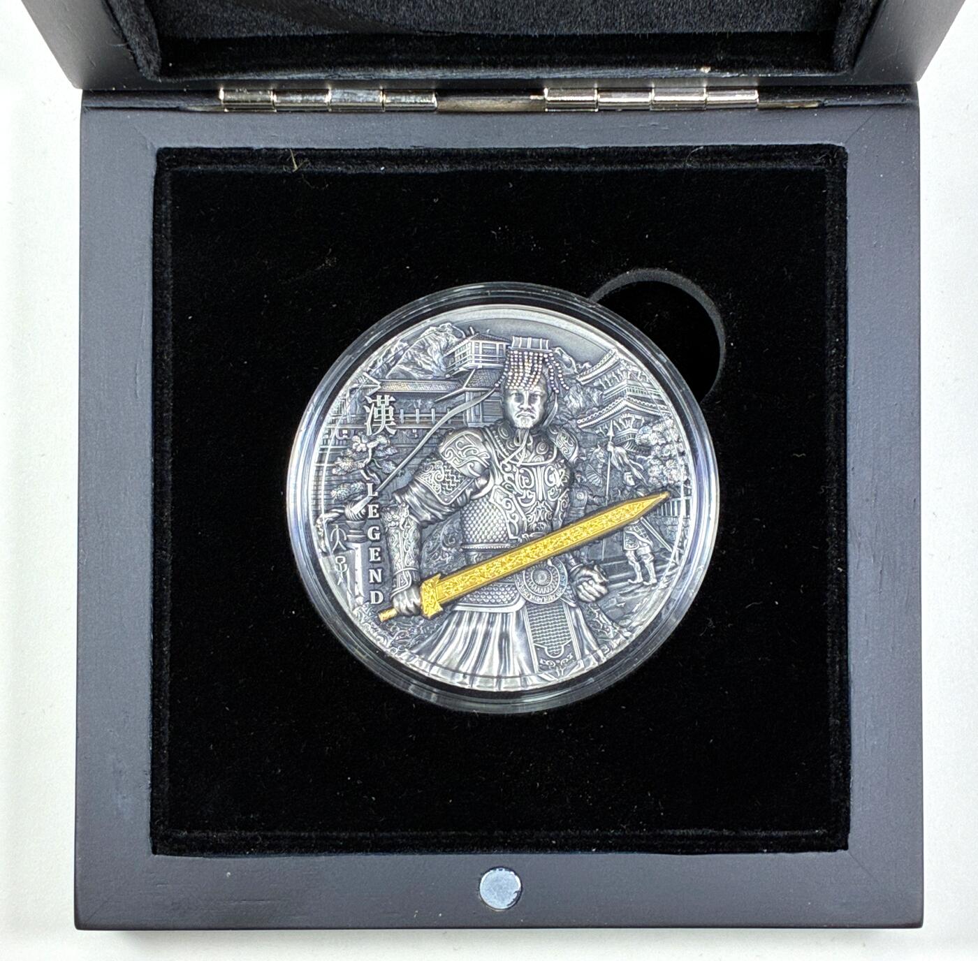 【雨安】【直播拍卖】【第0127期-裸币套币】2026-03-13 周五 19:30 (金价1140, 银价21.50) [现代装帧] Niue 纽埃 5元 2021年 汉 复古 [发行量500][62.20克,  0.999银] 编号099/500