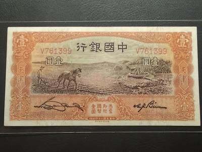 2026三月第二期，总219期 - 中国银行1935版壹圆天津地名UNC- 单字轨 马拉犁