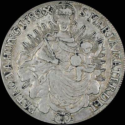 【雨安】【直播拍卖】【第0127期-裸币套币】2026-03-13 周五 19:30 (金价1140, 银价21.50) - [裸币各国] Hungary 匈牙利 1泰勒 KM#0395 (1781-1785) 特蕾西娅.圣母抱婴 1782年