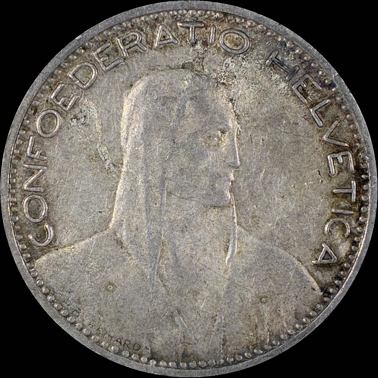 【雨安】【直播拍卖】【第0127期-裸币套币】2026-03-13 周五 19:30 (金价1140, 银价21.50) [裸币各国] Switzerland 瑞士 邦联 5法郎 KM#0037 (1922-1923) 1923年 大版