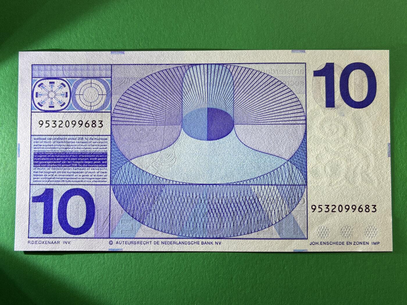 咖啡豆•收藏 2026年Mar_19th世界各国纸币拍卖 荷兰 1968年 10古尔登 全新UNC 外国 欧洲纸币