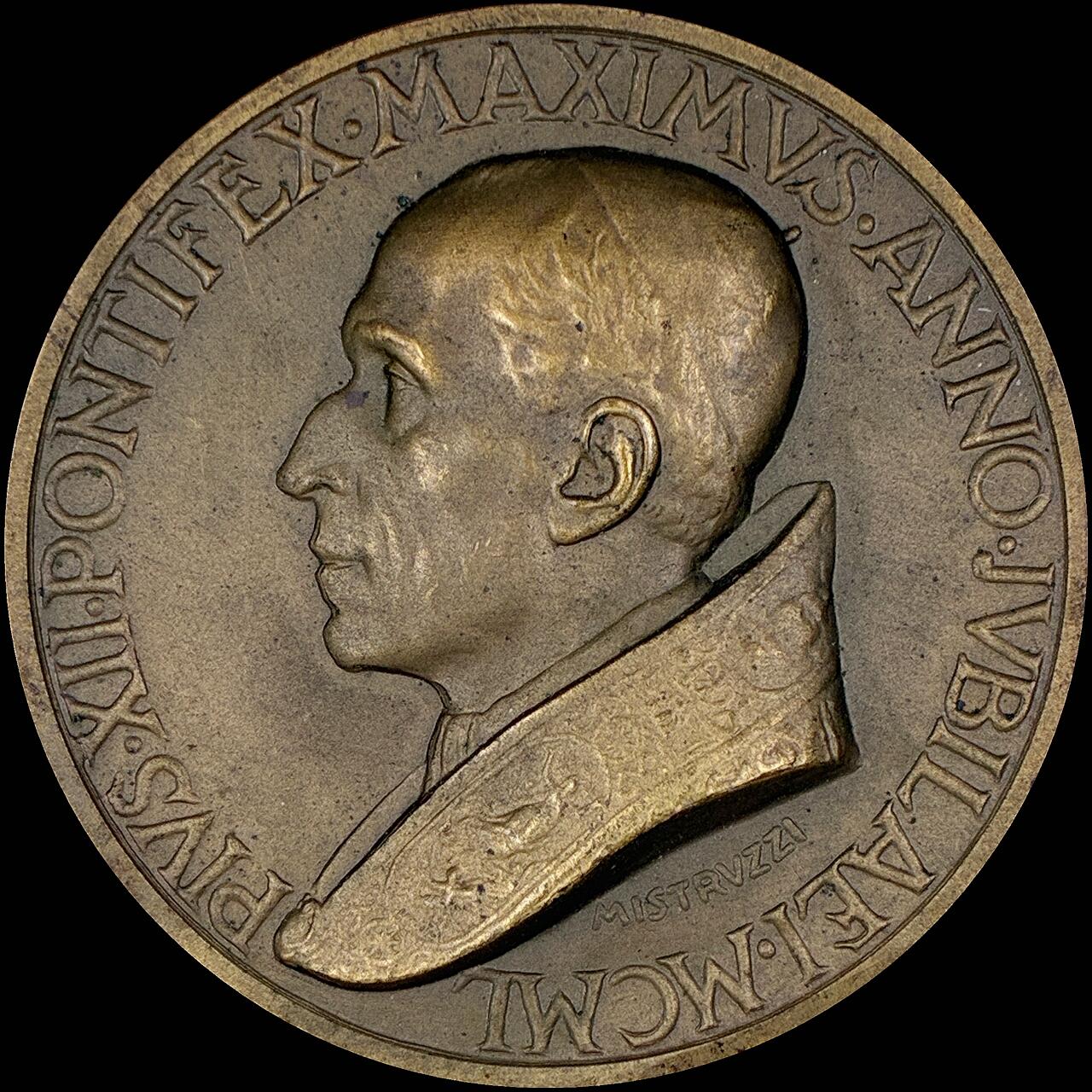 【雨安】【直播拍卖】【第0127期-裸币套币】2026-03-13 周五 19:30 (金价1140, 银价21.50) [徽章奖章] Vatican [章] 梵蒂冈 1950年 庇护十二世 铜章 44mm