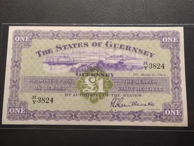 2026三月第二期，总219期 - 根西岛1962年1镑UNC 少见早期品种