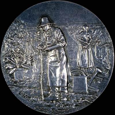 【雨安】【直播拍卖】【第0127期-裸币套币】2026-03-13 周五 19:30 (金价1140, 银价21.50) - [徽章奖章] France [章] 法国 19世纪 里昂 园艺协会 银章 44.6克, 43mm