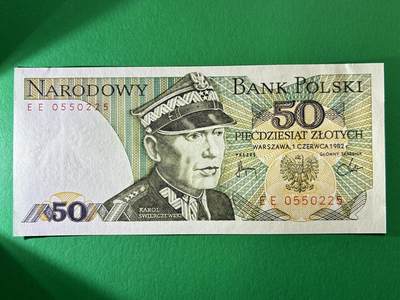 咖啡豆•收藏 2026年Mar_19th世界各国纸币拍卖 - 波兰 1982年 50兹罗提 全新UNC 外国 欧洲纸币