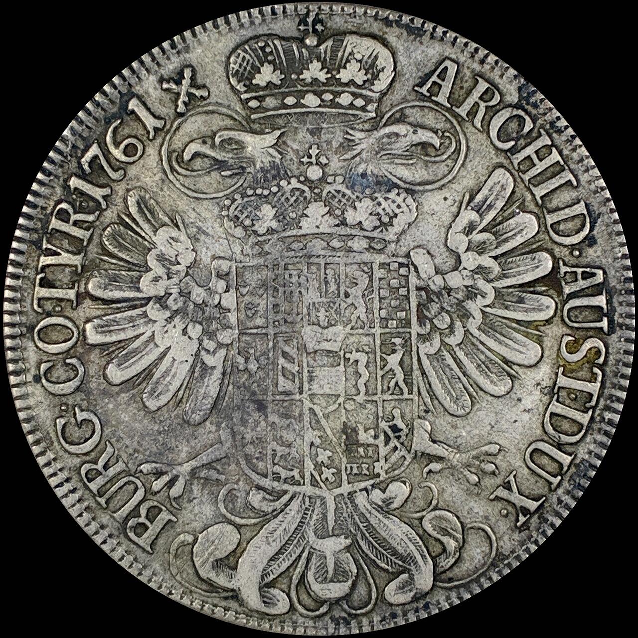 【雨安】【直播拍卖】【第0127期-裸币套币】2026-03-13 周五 19:30 (金价1140, 银价21.50) [裸币各国] Austria 奥地利 1泰勒 KM#1817 (1754-1765) 特蕾西亚 1761年