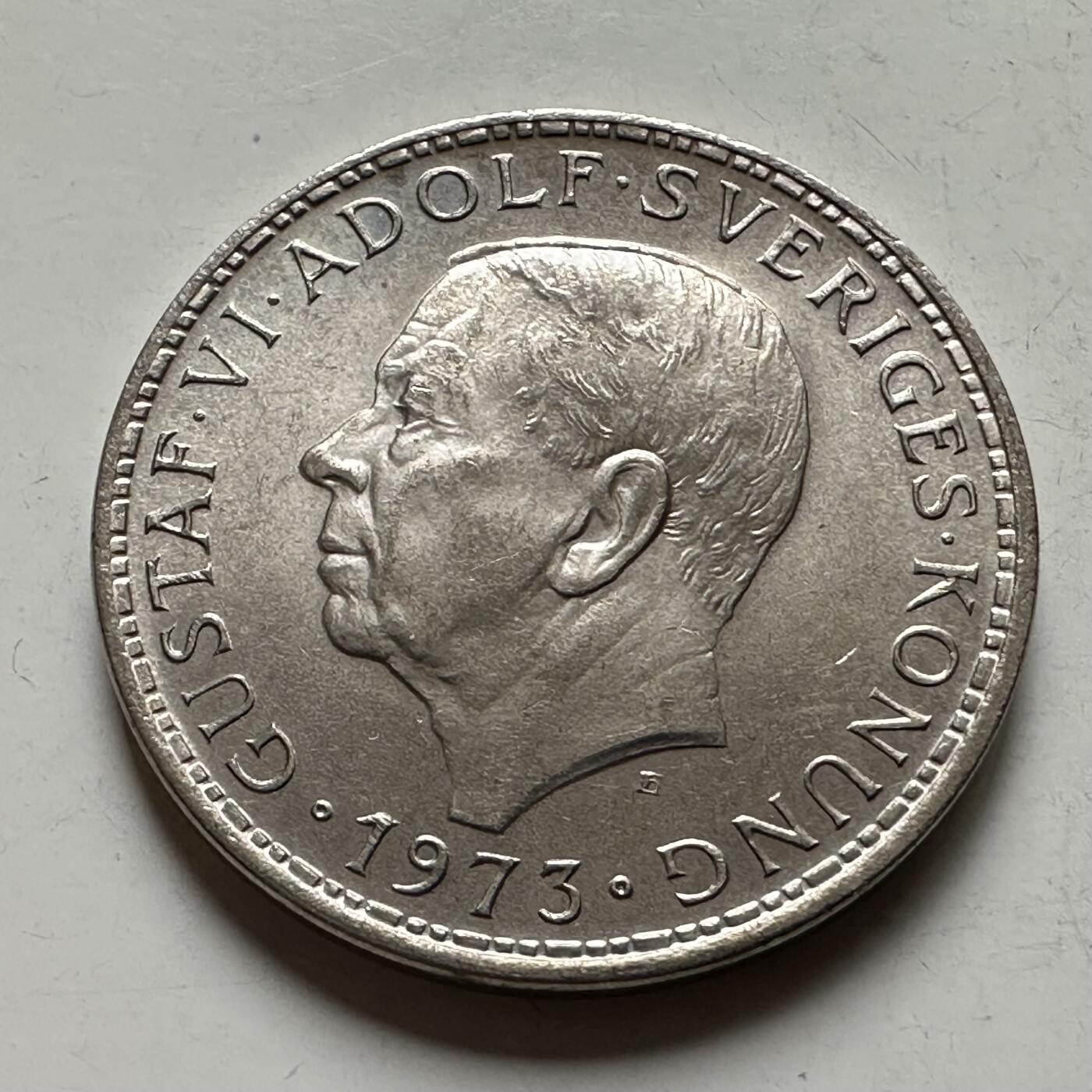 🌹外币初藏🌹🐯2026年第28场   每周二四六晚8️⃣点 接代拍 瑞典王国古斯塔夫六世1973年5克朗