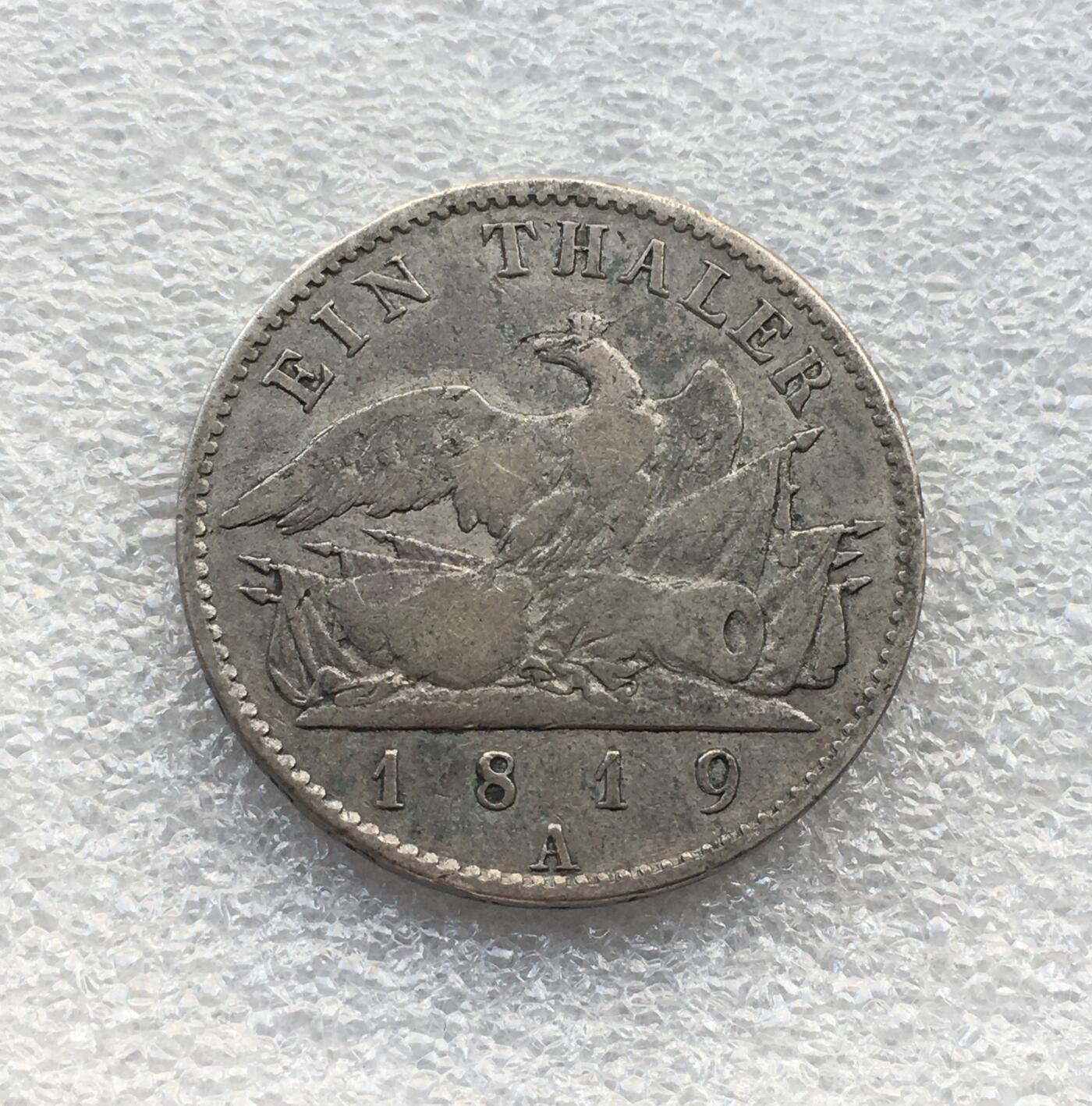 世界钱币专场拍卖 每周二开拍 1819年德国普鲁士腓特烈威廉三世大炮1泰勒银币