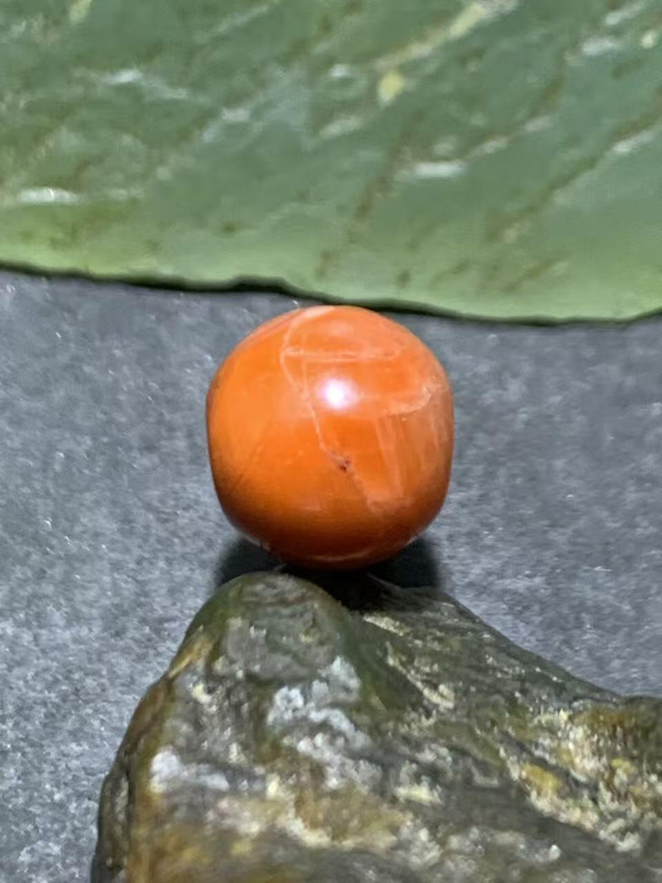 川料南红玛瑙冻料柿子红一体迷你通货小三通一个