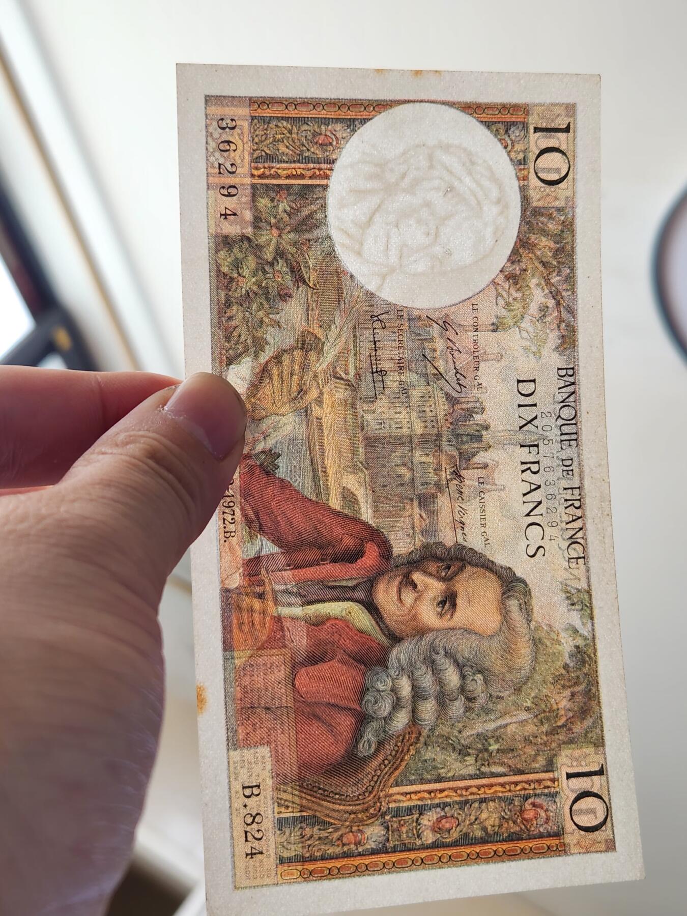 3月14号晚上8点 外国纸币自动截拍第38场 10法郎原票