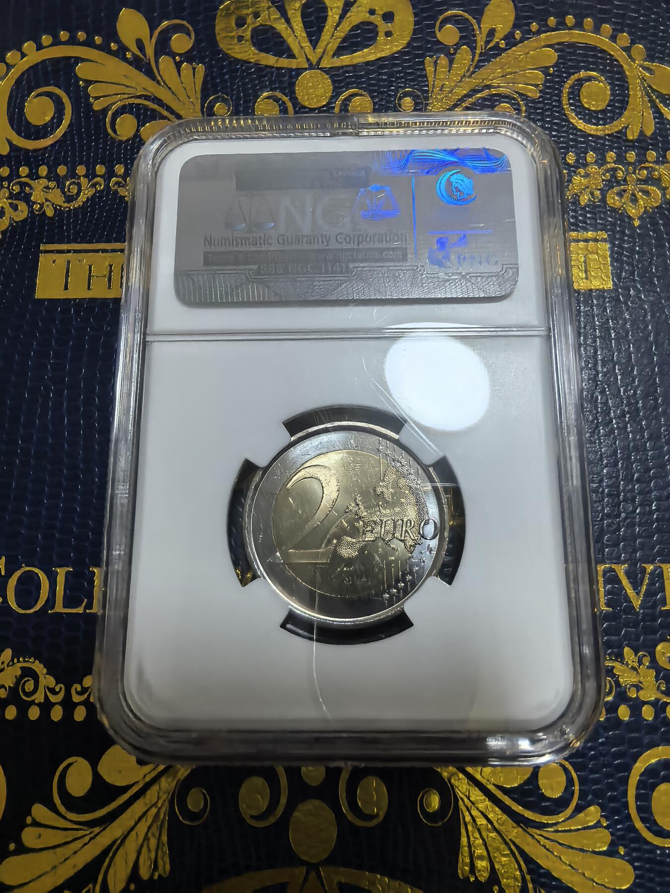 长老汇马年精选第九场拍卖 2014西班牙联合国教科文组织国家公园2欧元双金属币，NGC MS63