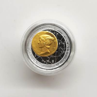 博洋堂世界钱币拍卖第164期（全场包邮） - 纽埃2014年25元镀金精制圆柱形银币 平安归来-墨丘利（众神的使者，是商业/交通/旅行/畜牧和小偷的守护神） 3盎司999银 发行量：2014 盒证全