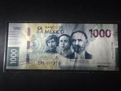 2026三月第二期，总219期 - 墨西哥2023年1000比索AUNC，墨西哥革命时期三领袖和花豹