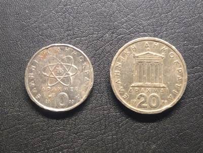 荟藏特别场次第七期——“社长的钢镚堆” - 希腊套币批量两个 10+20德拉克马