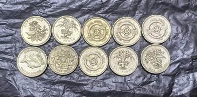 北京马甸外国币专卖第149期，外国币专场，陆续上拍，欢迎关注 - 英国1英镑10枚，流通品相