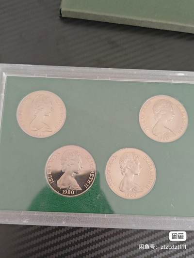 1980年马恩岛奥运会精制纪念币，面值1克朗，镜面工艺，带原盒。 - 1980年马恩岛奥运会精制纪念币，面值1克朗，镜面工艺，带原盒。