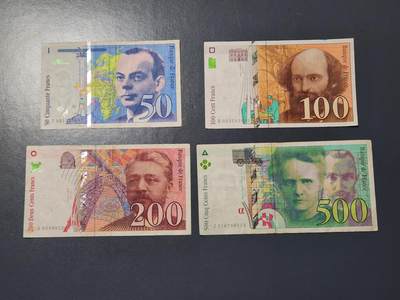 3月14号晚上8点 外国纸币自动截拍第38场 - 法国末版法郎全套