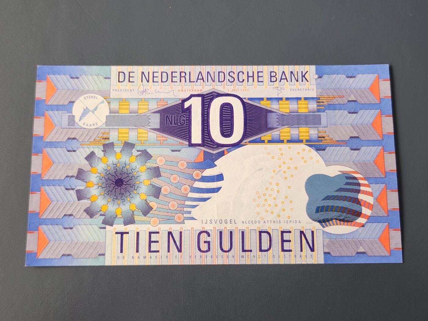 3月14号晚上8点 外国纸币自动截拍第38场 荷兰10盾 极美品