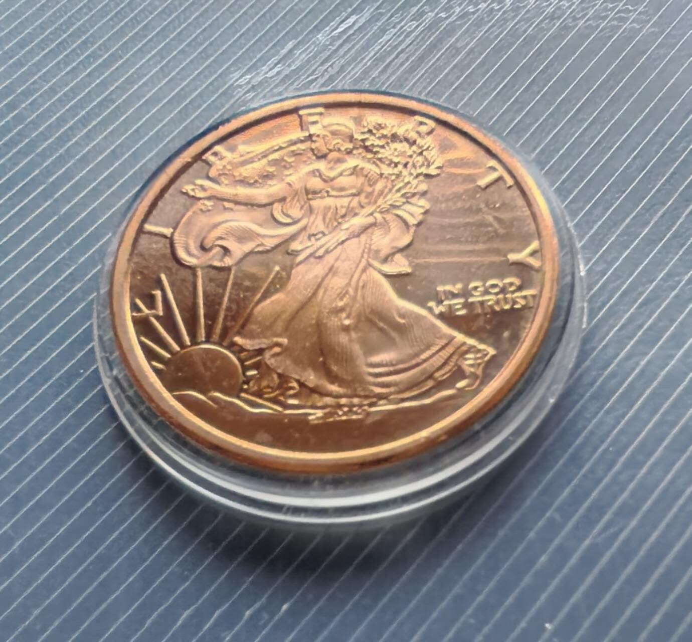 美国1盎司铜币 直径约4CM