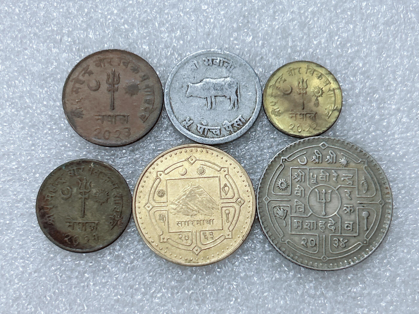 第一海外回流一元起拍收藏 散集专场  第302期 尼泊尔硬币 6枚