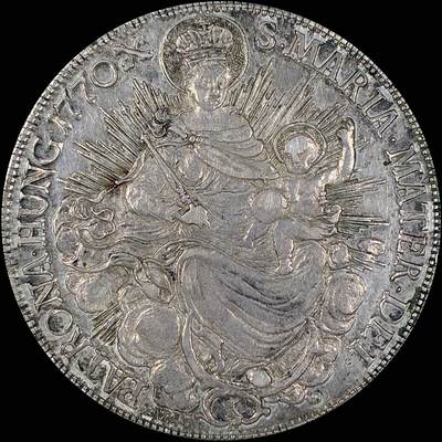 【雨安】【直播拍卖】【第0127期-裸币套币】2026-03-13 周五 19:30 (金价1140, 银价21.50) - [裸币各国] Hungary 匈牙利 1泰勒 KM#0386 (1767-1780) 特蕾西娅.圣母抱婴 1770年 极美细节, 深打, 带底光