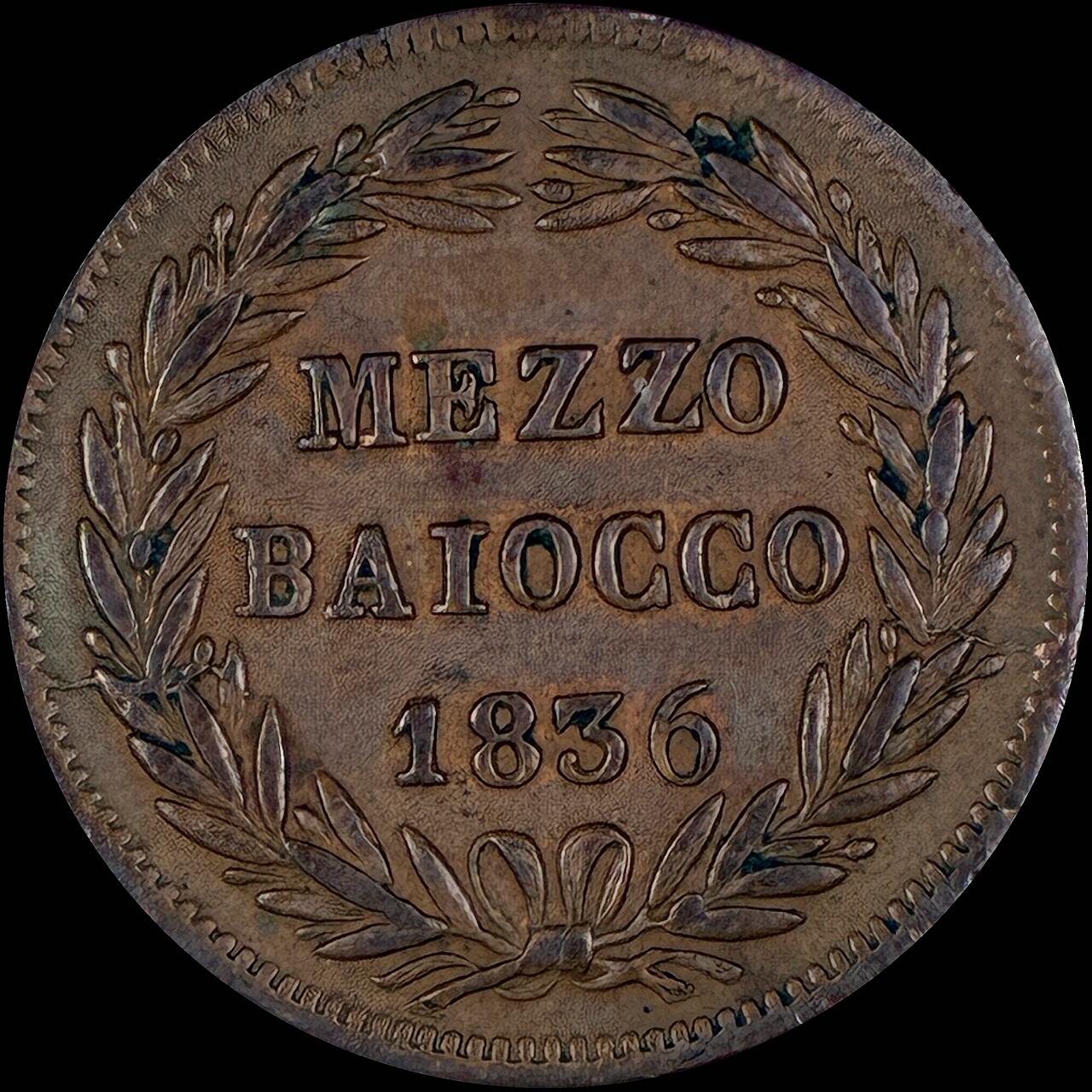 【雨安】【直播拍卖】【第0127期-裸币套币】2026-03-13 周五 19:30 (金价1140, 银价21.50) [裸币各国] Vatican 梵蒂冈 1836年 铜币