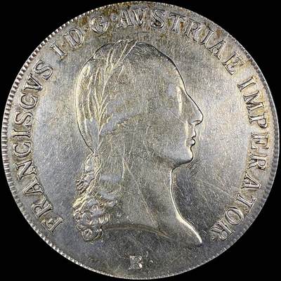 【雨安】【直播拍卖】【第0127期-裸币套币】2026-03-13 周五 19:30 (金价1140, 银价21.50) - [裸币各国] Austria 奥地利 1泰勒 KM#2162 (1817-1824) 弗朗茨二世 1824年