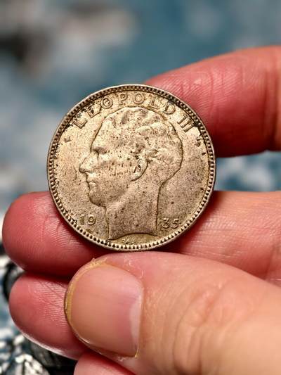 抚柳草堂-第十六期章牌钱币  奖章勋章限时免佣 满百包邮 放漏专场 - 1935比利时王国阿尔贝一世20法郎银币 重11g 老包浆好状态