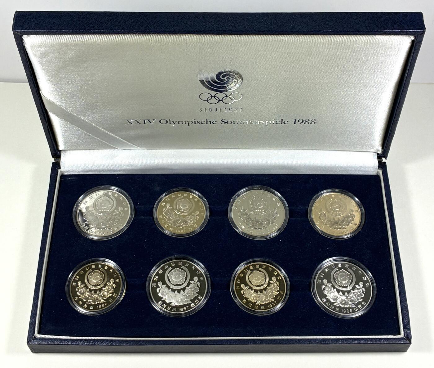 【雨安】【直播拍卖】【第0127期-裸币套币】2026-03-13 周五 19:30 (金价1140, 银价21.50) [现代套币] Korea North 韩国 套币 1986/1988年 奥运会套币