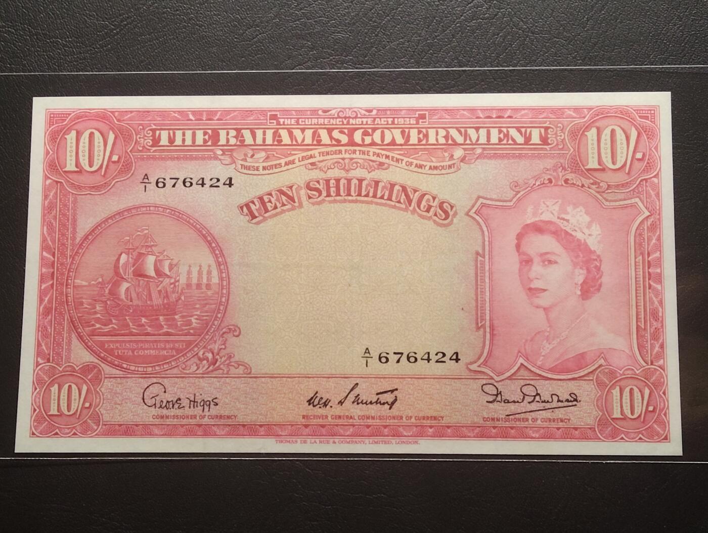 2026三月第二期，总219期 巴哈马1953版10先令AUNC 首冠A/1 大冠女王