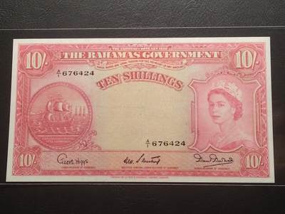 2026三月第二期，总219期 - 巴哈马1953版10先令AUNC 首冠A/1 大冠女王