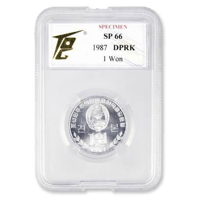 1959-1987年朝鲜-第一套流通硬币1钱/5钱/10钱/50钱/1元样币5枚套装TQG评级样币-第一套流通硬币 - 1959-1987年朝鲜-第一套流通硬币1钱/5钱/10钱/50钱/1元样币5枚套装TQG评级样币-第一套流通硬币