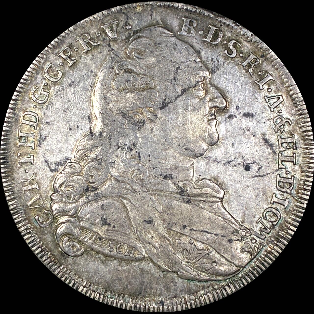 【雨安】【直播拍卖】【第0127期-裸币套币】2026-03-13 周五 19:30 (金价1140, 银价21.50) [裸币德国] Germany 德国 德意志 1泰勒 Bavaria巴伐利亚 KM#0563 卡尔·特奥多尔.圣母抱婴 1782年