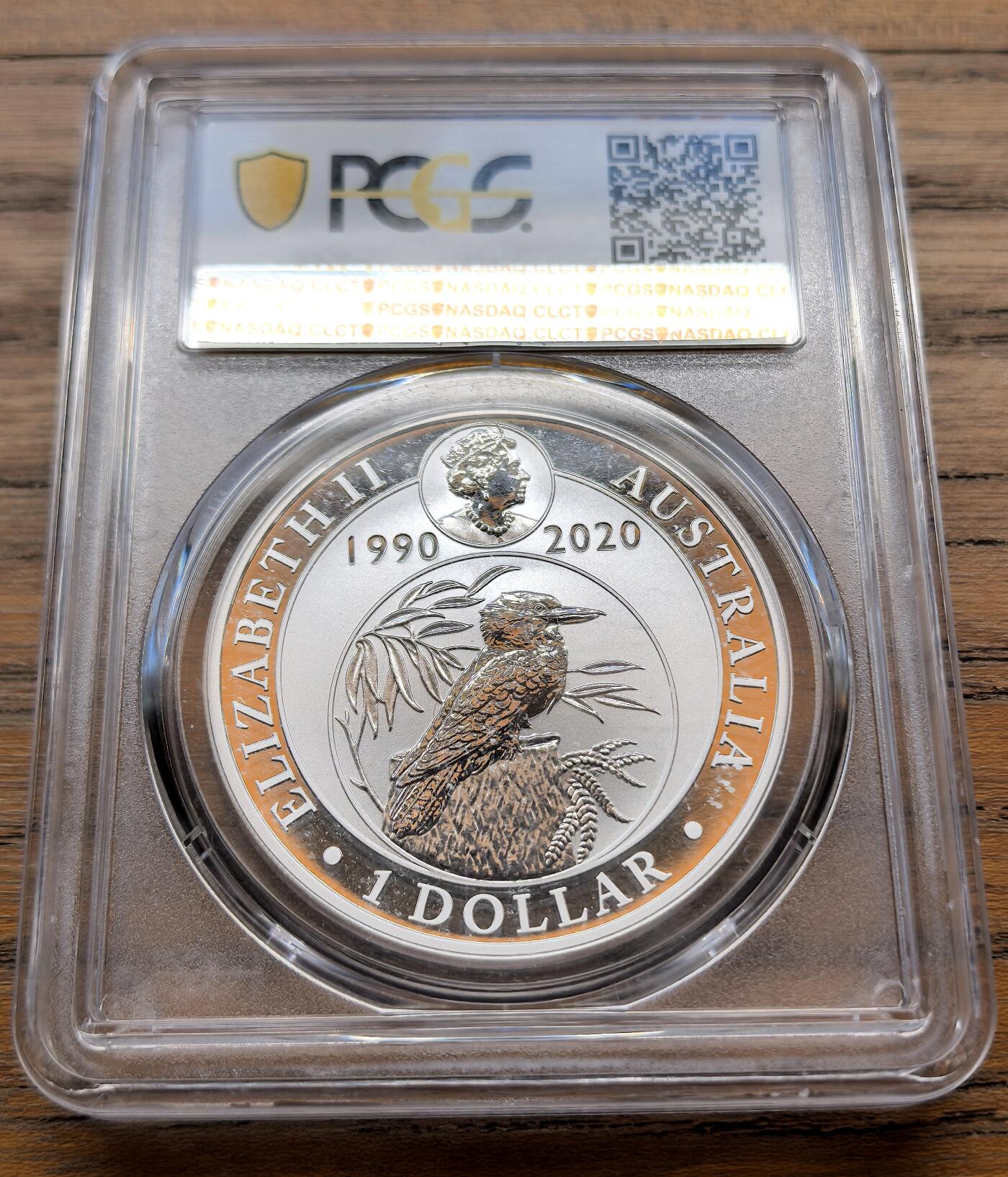 凡希社世界钱币微拍第三百二十一期 2020澳大利亚翠鸟银币发行30周年纪念Dollar大银PCGS-MS70，完美收藏级！