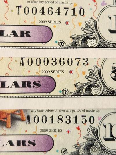 3月14号晚上8点 外国纸币自动截拍第38场 - 迪士尼2009年 新品一套