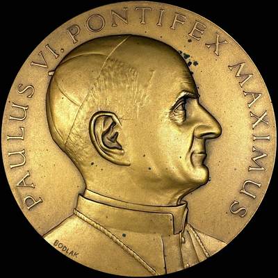 【雨安】【直播拍卖】【第0127期-裸币套币】2026-03-13 周五 19:30 (金价1140, 银价21.50) - [徽章奖章] Vatican [章] 梵蒂冈 保禄六世 铜章 137克, 70mm