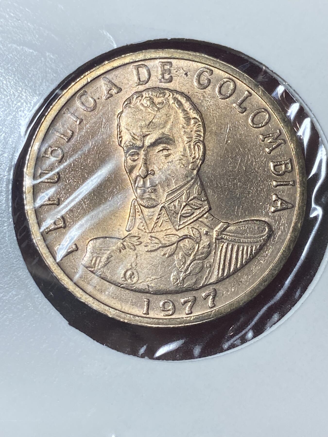 2026年第三十五场(总第二百零四场）外国精品纸夹币场(免佣金) 哥伦比亚🇨🇴1977年2比索(1977–1988年版，首发年)