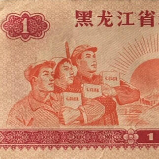      1970年黑龙江省地方粮票壹市斤流通品1组5枚真品如图供应票证旧藏文玩艺术收藏，经典红太阳工农兵人物票