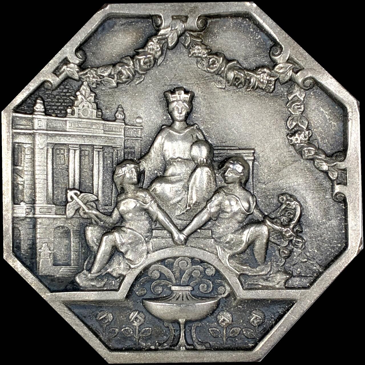 【雨安】【直播拍卖】【第0127期-裸币套币】2026-03-13 周五 19:30 (金价1140, 银价21.50) [徽章奖章] France [章] 法国 19世纪 滨海阿尔卑斯省 商会 八角银章 57.3克