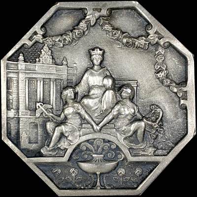 【雨安】【直播拍卖】【第0127期-裸币套币】2026-03-13 周五 19:30 (金价1140, 银价21.50) - [徽章奖章] France [章] 法国 19世纪 滨海阿尔卑斯省 商会 八角银章 57.3克