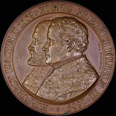 【雨安】【直播拍卖】【第0127期-裸币套币】2026-03-13 周五 19:30 (金价1140, 银价21.50) - [徽章奖章] Germany [章] 德国 1839年 宗教改革 铜章 45mm