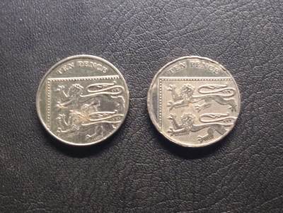 荟藏特别场次第七期——“社长的钢镚堆” - 英国盾徽版10便士批量两个