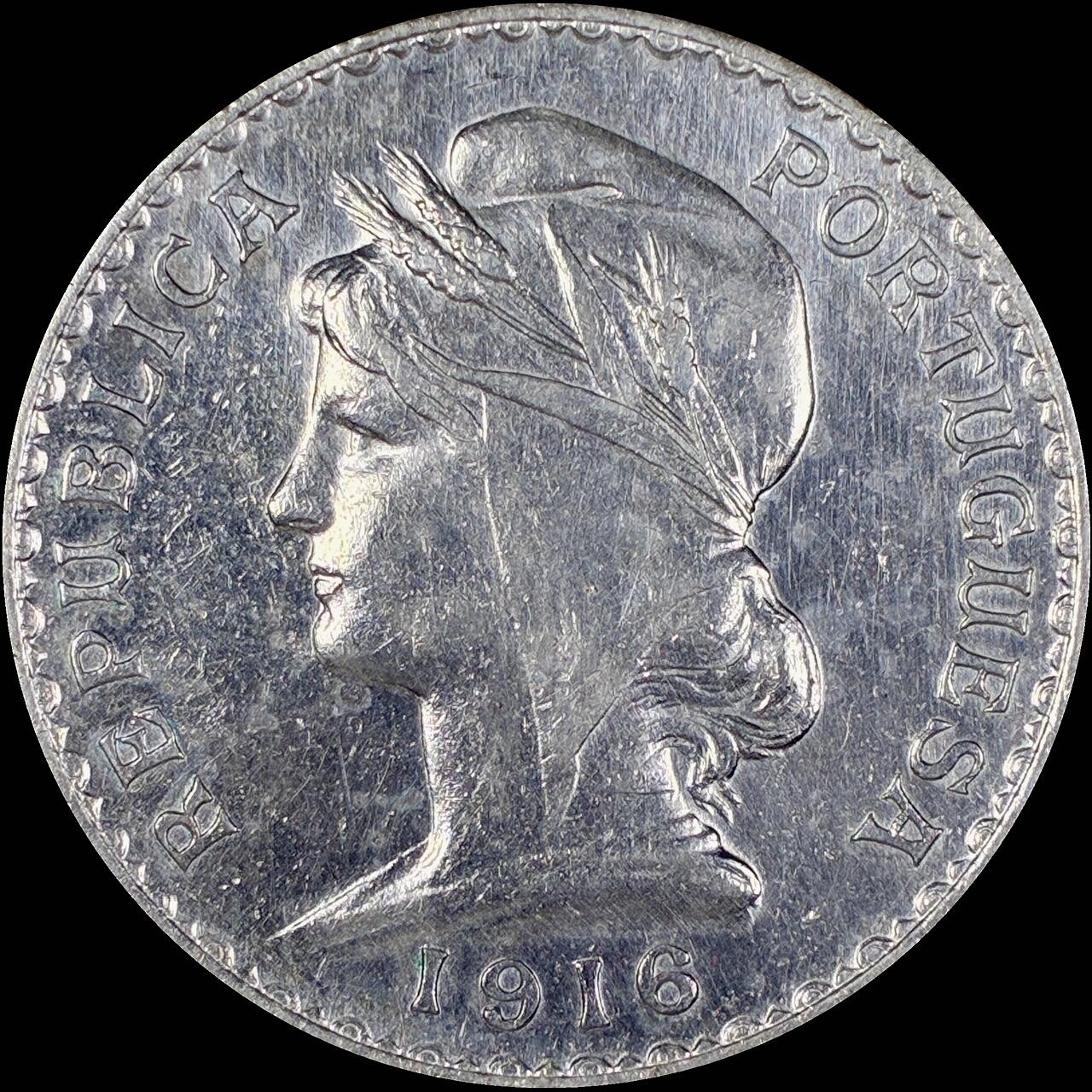 【雨安】【直播拍卖】【第0127期-裸币套币】2026-03-13 周五 19:30 (金价1140, 银价21.50) [裸币各国] Portugal 葡萄牙 共和国 1埃斯库多 KM#0564 (1915-1916) 1916年