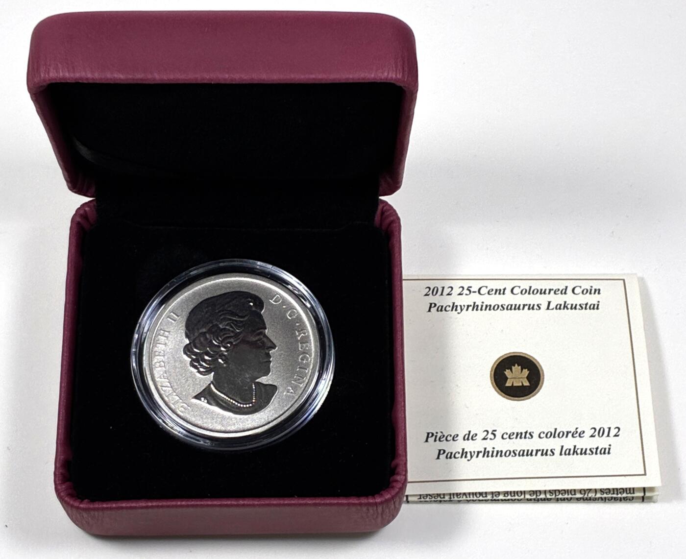 【雨安】【直播拍卖】【第0127期-裸币套币】2026-03-13 周五 19:30 (金价1140, 银价21.50) [现代装帧] Canada 加拿大 25分 2012年 在黑暗中发光的恐龙 夜光币