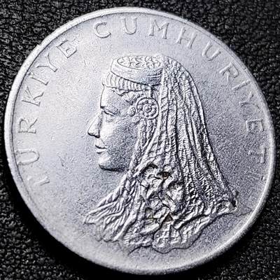 泉币菌-第209场-拍品多 请提前出价 - 原光极美 披纱新娘 土耳其1972年 50库鲁合金钢硬币 24.0毫米6.0克