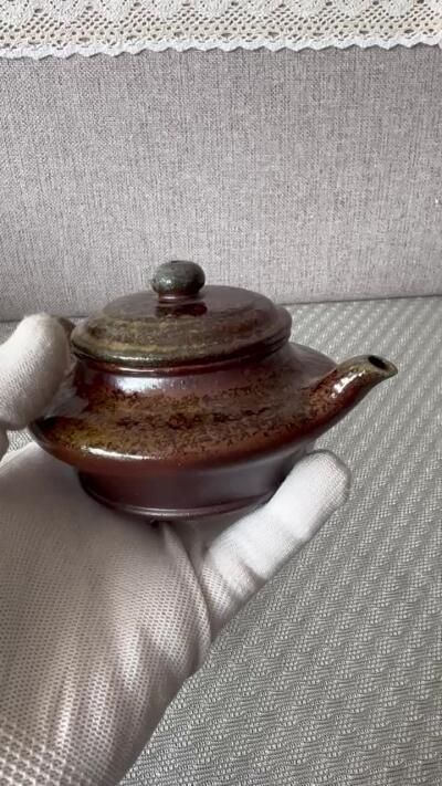 零元拍：原矿紫砂壶柴烧扁虚+柴烧主人杯（130CC左右）