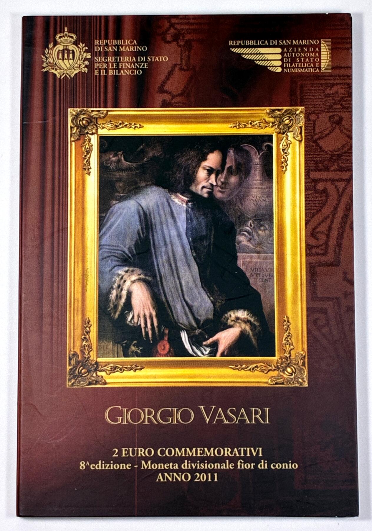 【雨安】【直播拍卖】【第0127期-裸币套币】2026-03-13 周五 19:30 (金价1140, 银价21.50) [现代装帧] San Marino 欧元 圣马力诺 2欧元 2011年 诺瓦萨利诞辰500周年