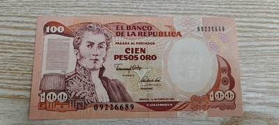 【币将精彩】纸币杂项拍卖（2026-3-15） - 哥伦比亚1991年100比索纸币unc