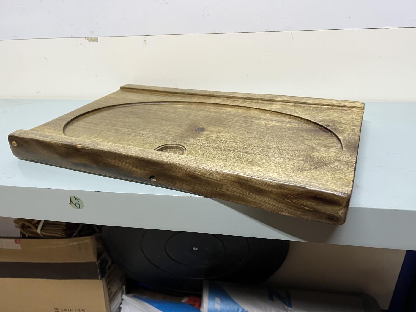 零元拍：金丝楠茶盘 金光闪闪。尺寸约：42.7/25/3CM